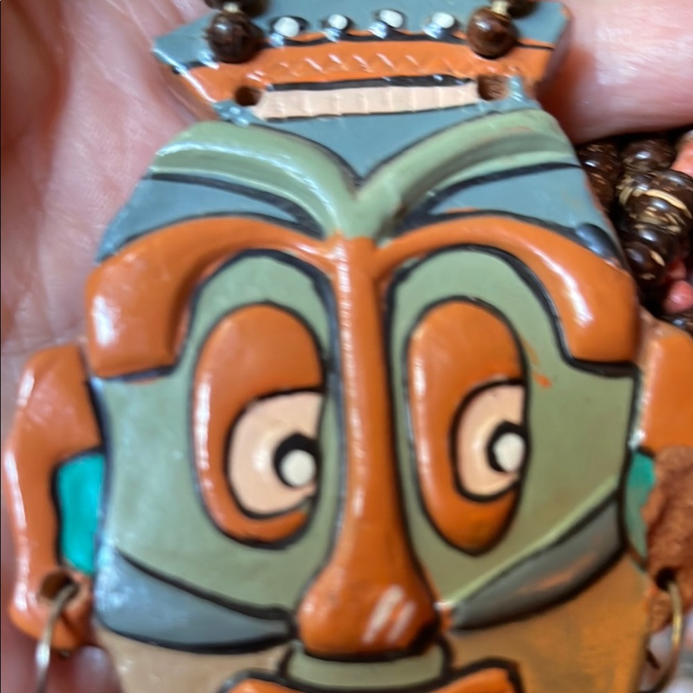 Handcrafted Tribal Mask Necklace - Picture 3 of 14